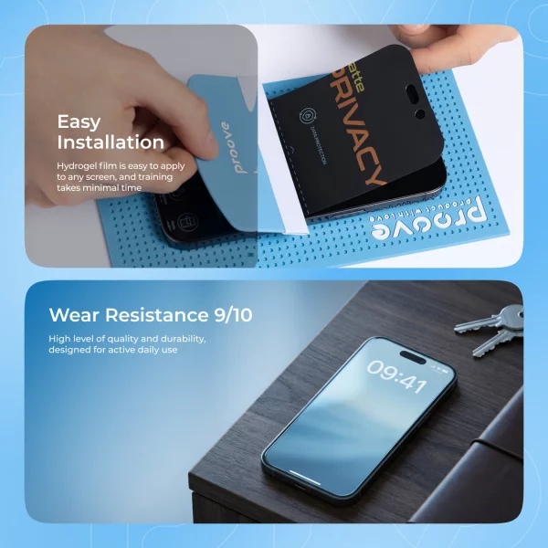 Protective hydrogel film Proove Hydrogel Screen Protection PRIVACY Matte - foto 2