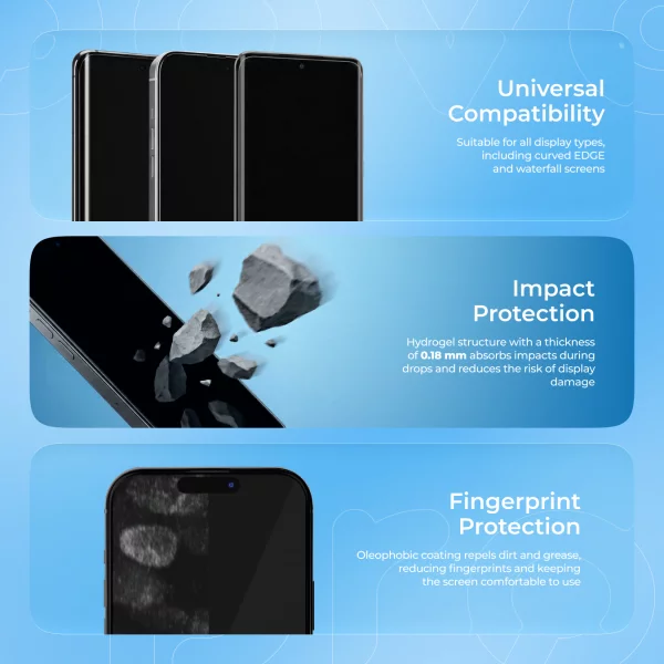 Protective hydrogel film Proove Hydrogel Screen Protection PRO Clear - foto 1