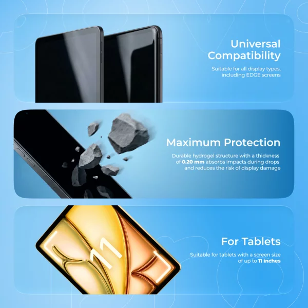 Folia ochronna z hydrożelu Proove Hydrogel Screen Protection TABLET EDITION PRO Clear - Zdjęcie 1