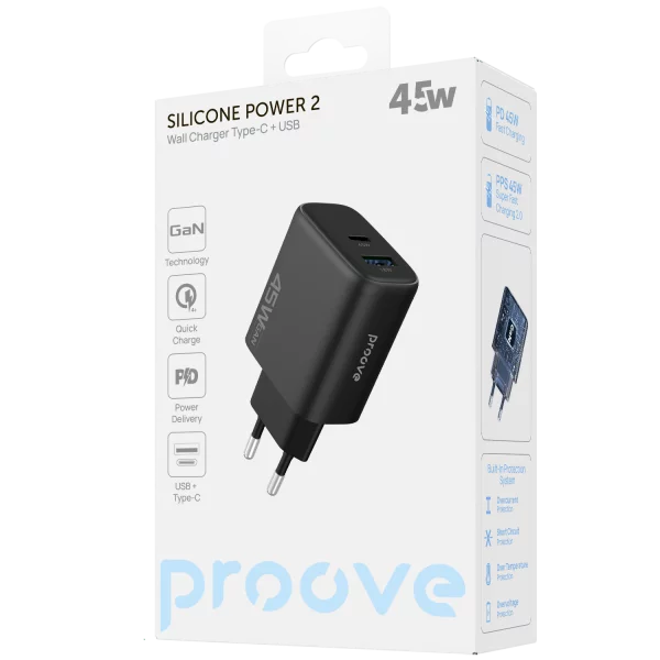 Wall Charger Proove Silicone Power 2 45W (Type-C+USB) - Foto 5