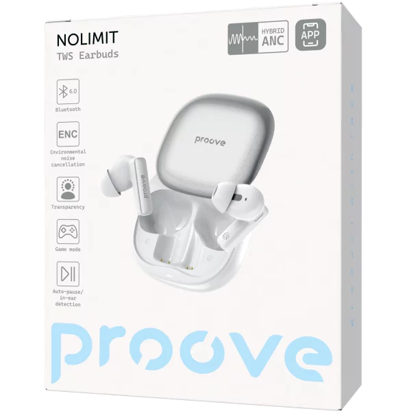 Wireless Earphones Proove NoLimit TWS with Hybrid ANC (APP) - Zdjęcie 1