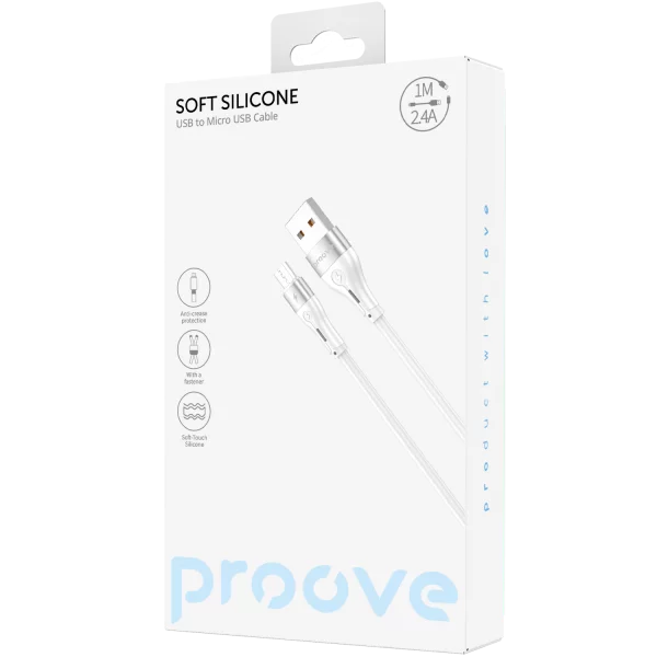 Kabel Proove Soft Silicone USB auf Micro USB 2,4A (1m) - Foto 4