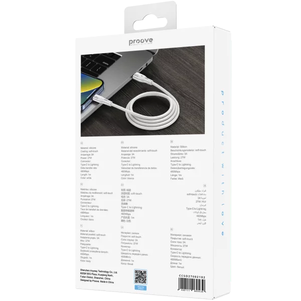 Cable Proove Soft Silicone Type-C to Lightning 27W (1m) - Zdjęcie 5