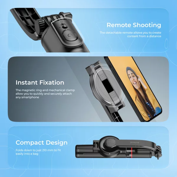 Selfie Stick Tripod Proove Magnet Stick Plus (1045mm) - fotoğraf 7