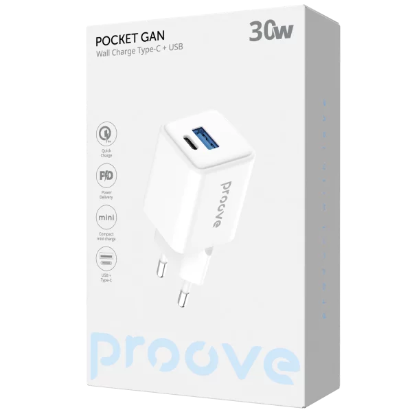 Wall Charger Proove Pocket GaN 30W (Type-C + USB) - Foto 1
