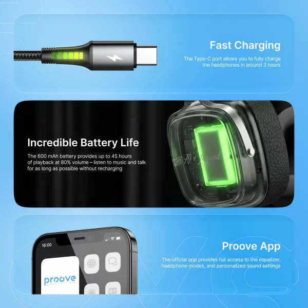Wireless Headphones Proove 70’s Legend (APP) - Zdjęcie 11