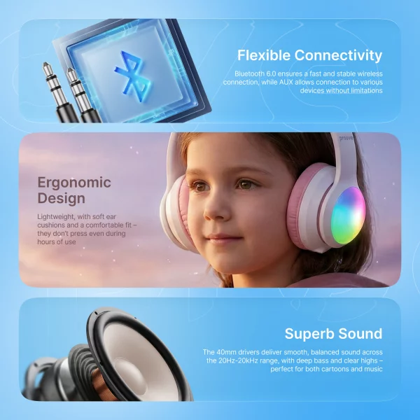Wireless Headphones Proove Kids LumiCat (APP) - foto 6