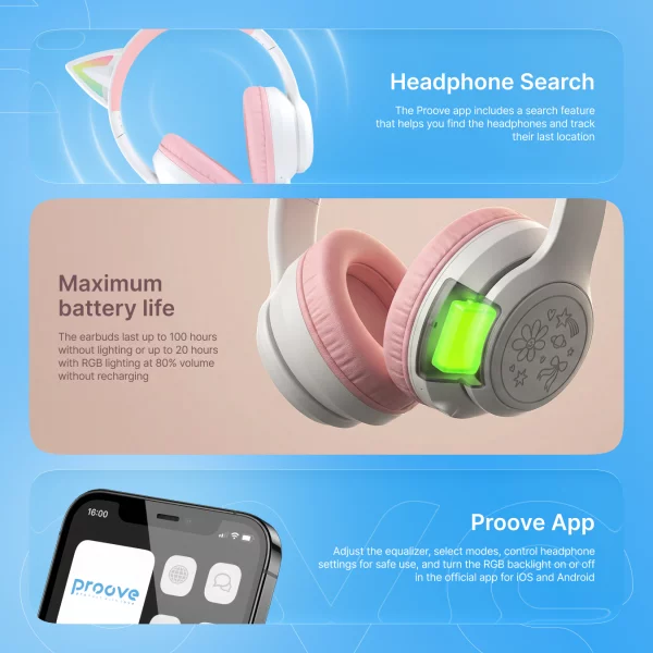 Wireless Headphones Proove Kids Neko (APP) - foto 8