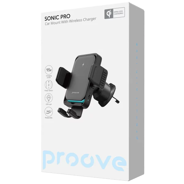 Car Mount With Wireless Charger Proove Sonic Pro QI 15W - Photo 1