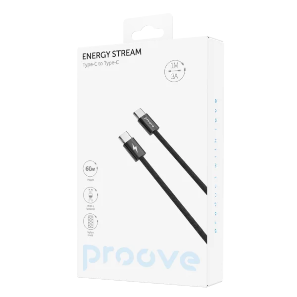 Cable Proove Energy Streem Type-C to Type-C 60W (1m) - Photo 1