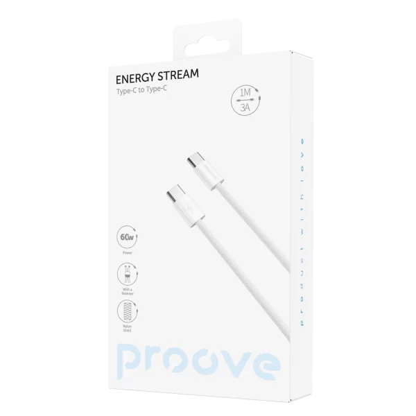 Cable Proove Energy Streem Type-C to Type-C 60W (1m) - Photo 1