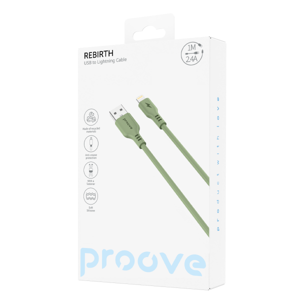 Cable Proove Rebirth USB to Lightning 2.4A (1m) - Photo 1