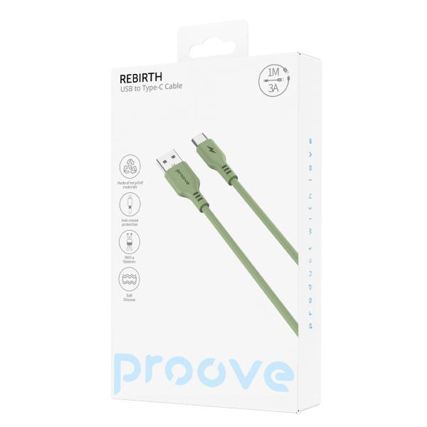 Cable Proove Rebirth USB to Type-C 2.4A (1m) - Photo 1