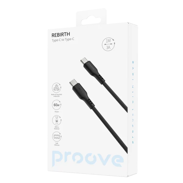 Cable Proove Rebirth Type-C to Type-C 60W (1m) - Foto 1