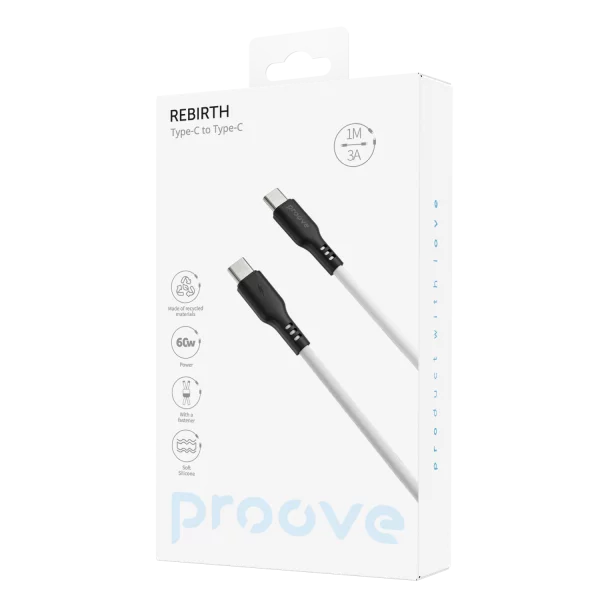 Cable Proove Rebirth Type-C to Type-C 60W (1m) - Foto 1