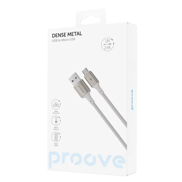 Cable Proove Dense Metal Micro USB 2.4A (1m) - Photo 4