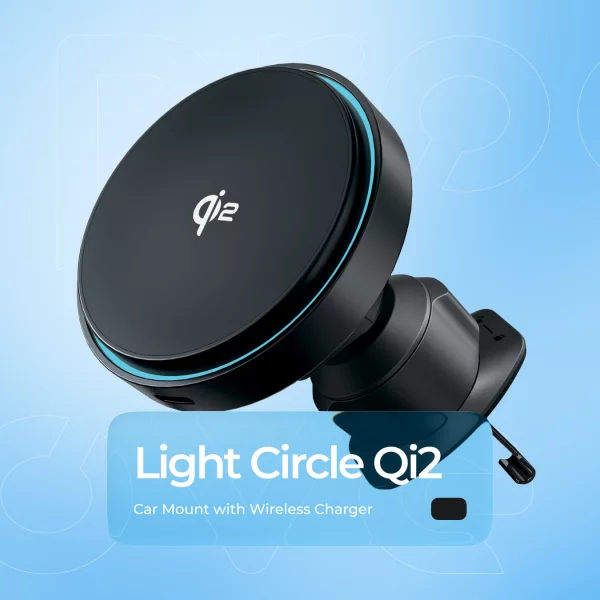 Car Mount With Wireless Charger Proove Light Circle Qi2 15W - fotoğraf 1