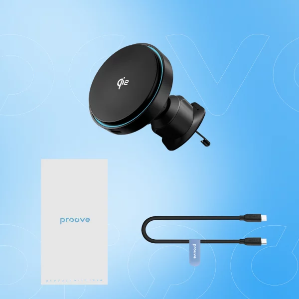 Car Mount With Wireless Charger Proove Light Circle Qi2 15W - fotoğraf 4