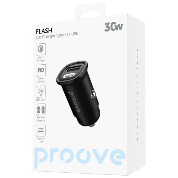 Car Charger Proove Flash 30W (Type-C + USB) - foto 2