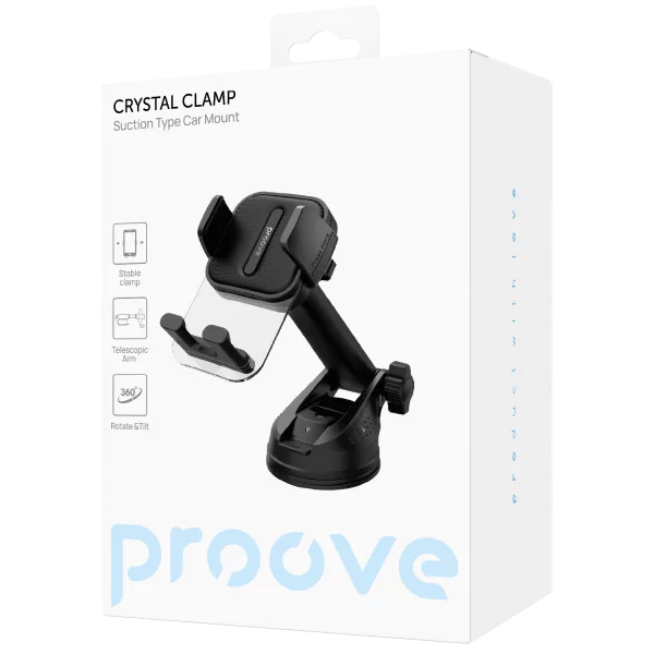 Тримач в машину Proove Crystal Clamp Suction Type Car Mount - фото 1