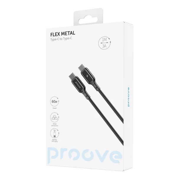 Cable Proove Flex Metal Type-C to Type-C 60W (1m) - Photo 1
