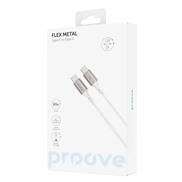 Cable Proove Flex Metal Type-C to Type-C 60W (1m) - Photo 1