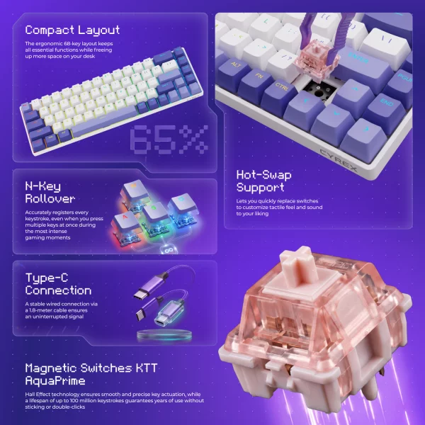 Wired Magnetic Keyboard Proove Gaming Cyrex (Ukraine Layout) - fotoğraf 9