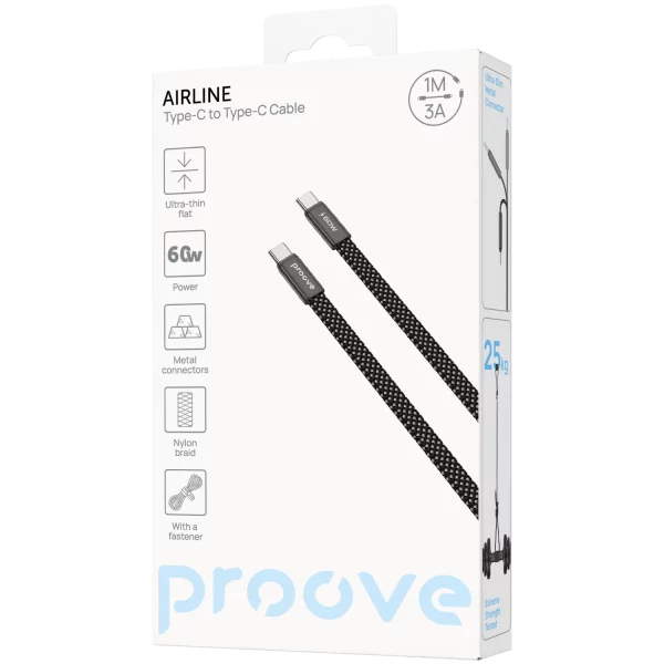 Kabel Proove AirLine Typ C zu Typ C 60W (1m) - Foto 3