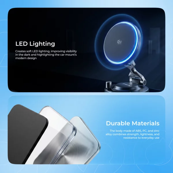 Car Mount With Wireless Charger Proove Jetlock Qi2.2 25W - Photo 9