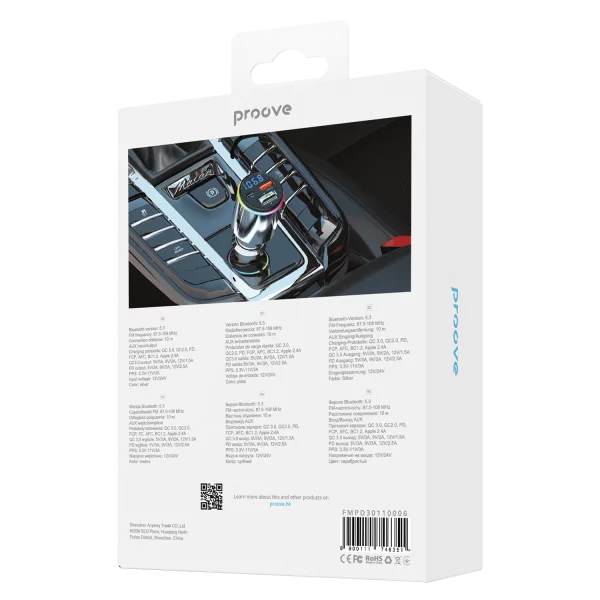 Car Charger Proove FM Launcher Power Drive 30W (PD+QC3.0) Type-C+USB - Photo 5