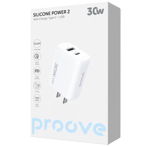 Wall Charger Proove Silicone Power 2 30W (Type-C + USB) US - Photo 1