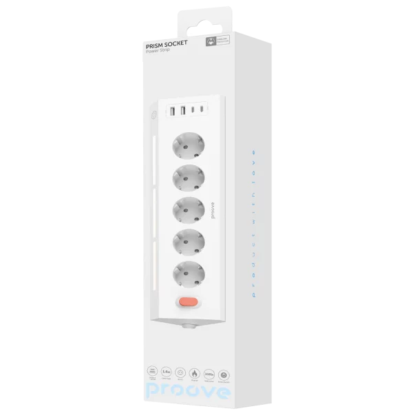 Power Strip Proove Prism (5AC + 2 Type-C + 2 USB) 1.6m - Photo 3