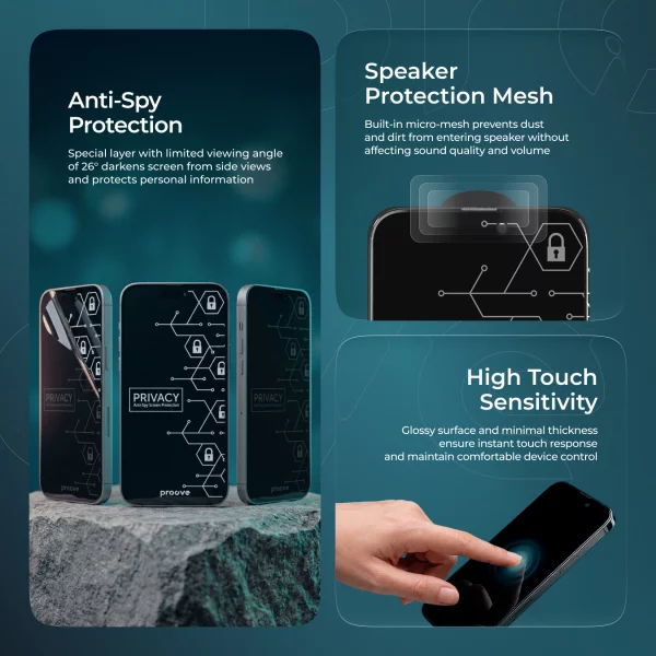 Захисне скло Proove Privacy iPhone 16 Pro Max - фото 6
