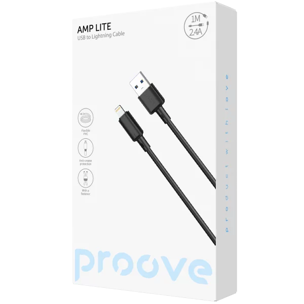 Cable Proove AMP Lite USB to Lightning 2.4A (1m) - Photo 1