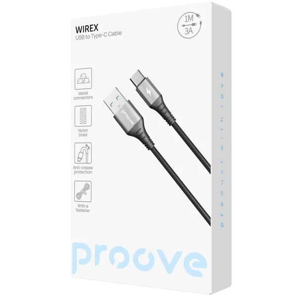 Cable Proove WireX USB to Type-C 3A (1m) - Foto 1