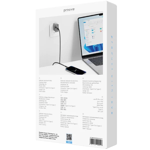 Cable Proove WireX Type-C to Type-C 60W (2m) - foto 2