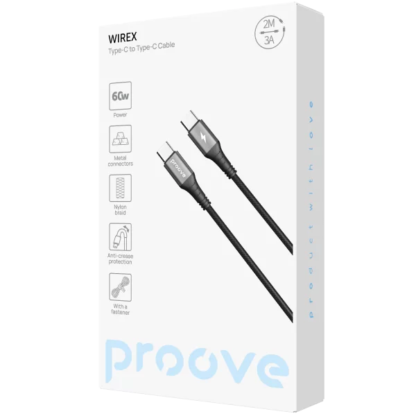 Cable Proove WireX Type-C to Type-C 60W (2m) - foto 1