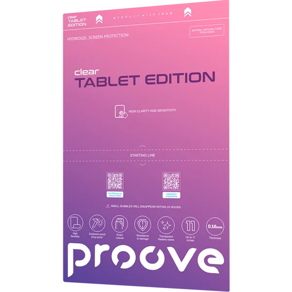 Protective hydrogel film Proove Hydrogel Screen Protection TABLET EDITION Clear - Photo 1