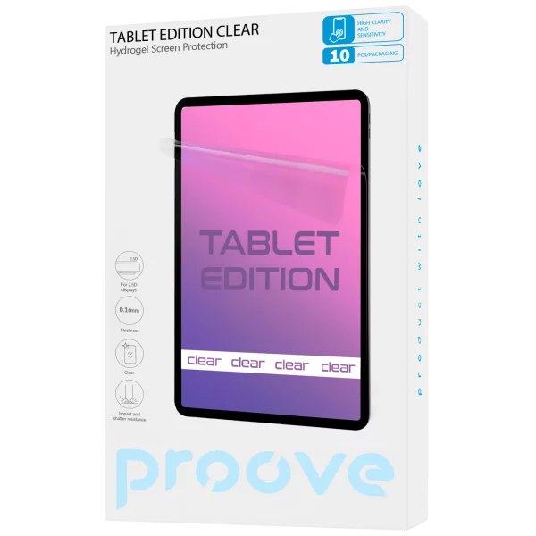 Protective hydrogel film Proove Hydrogel Screen Protection TABLET EDITION Clear