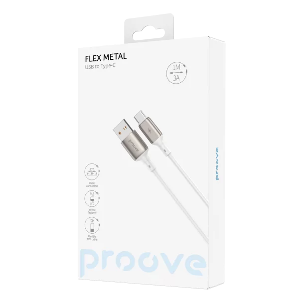 Cable Proove Flex Metal USB to Type-C 3A (1m) - foto 1