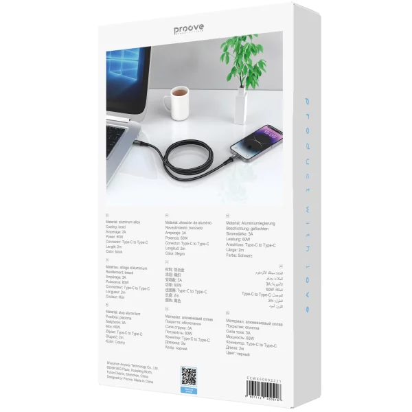 Cable Proove WireX Type-C to Type-C 60W (2m) - Photo 2