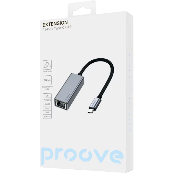 Adapter OTG Proove Extension RJ45 to Type-C - foto 1