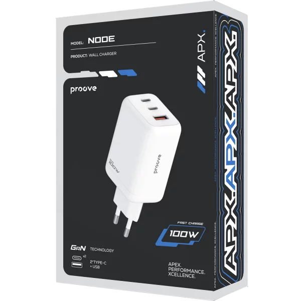 Wall Charger Proove APX Node 100W GaN (2*Type-C +USB) - Foto 1