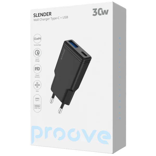 Wall Charge Proove Slender 30W (Type-C + USB) - Photo 1