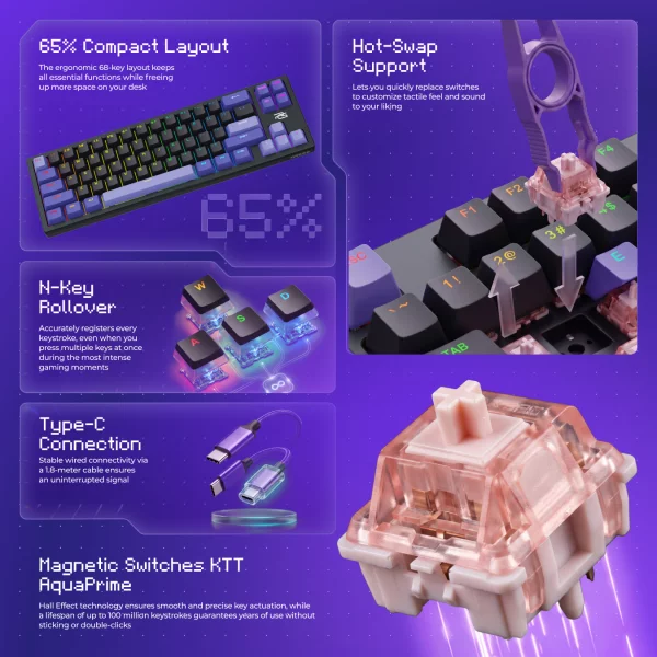 Wired Magnetic Keyboard Proove Gaming Aress (Ukraine Layout) - Foto 9