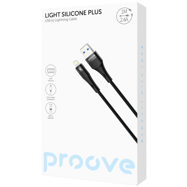 Cable Proove Light Silicone Plus USB to Lightning 2.4A (1m) - Photo 1