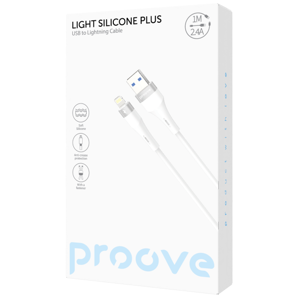 Cable Proove Light Silicone Plus USB to Lightning 2.4A (1m) - Photo 1