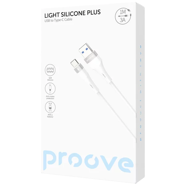 Cable Proove Light Silicone Plus USB to Type-C 3A (1m) - Photo 1