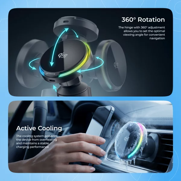 Car Mount With Wireless Charger Proove Spark Qi2.2 25W - Photo 8