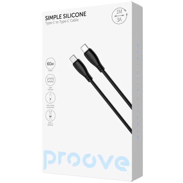 Cable Proove Simple Silicone Type-C to Type-C 60W (1m) - Photo 1